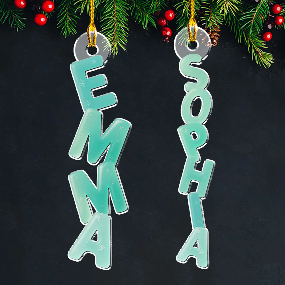 Sea Glass Letters - Personalized Custom Acrylic Ornament - Image 3