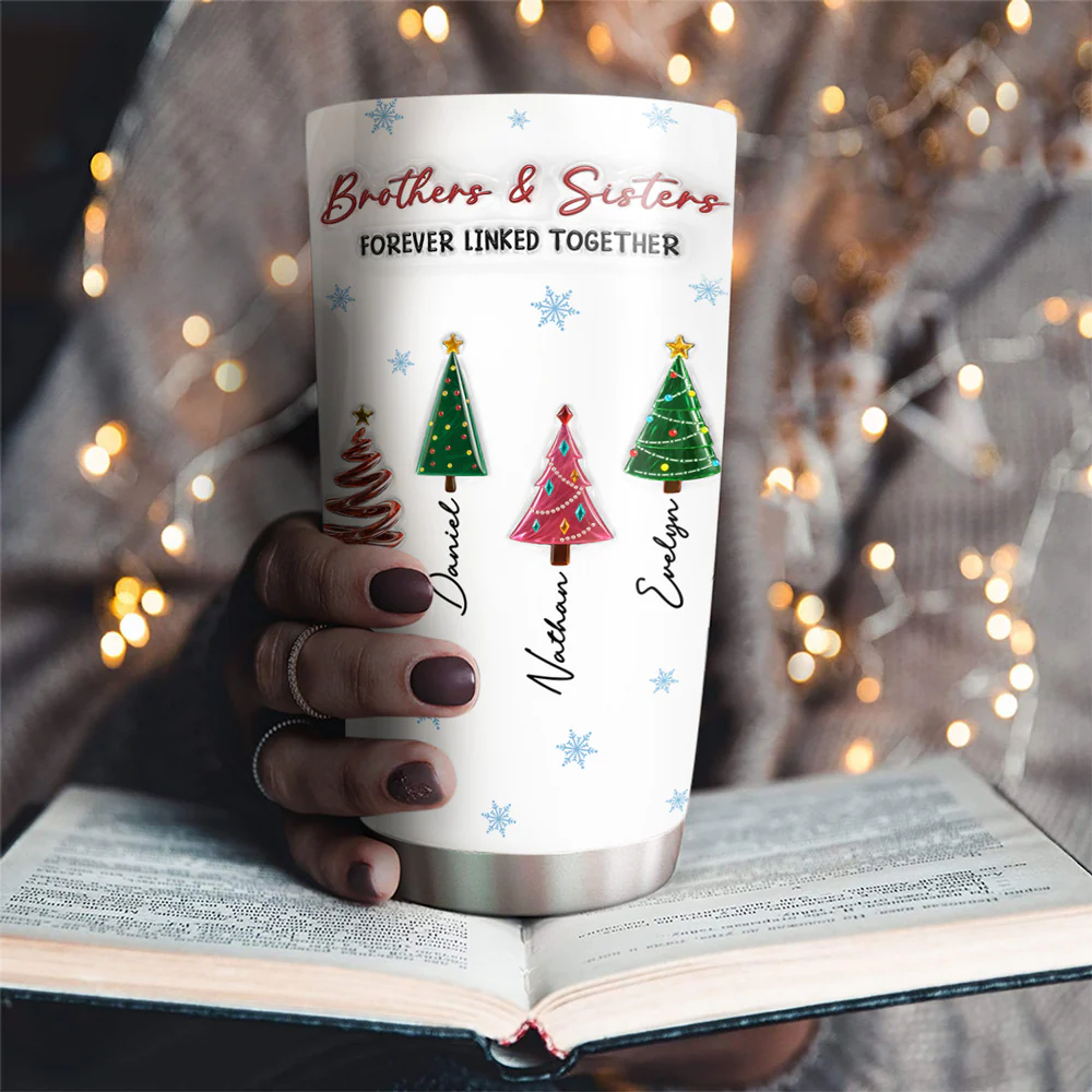 Season Love Siblings - Personalized Custom 3D Inflated Effect Tumbler - Image 2