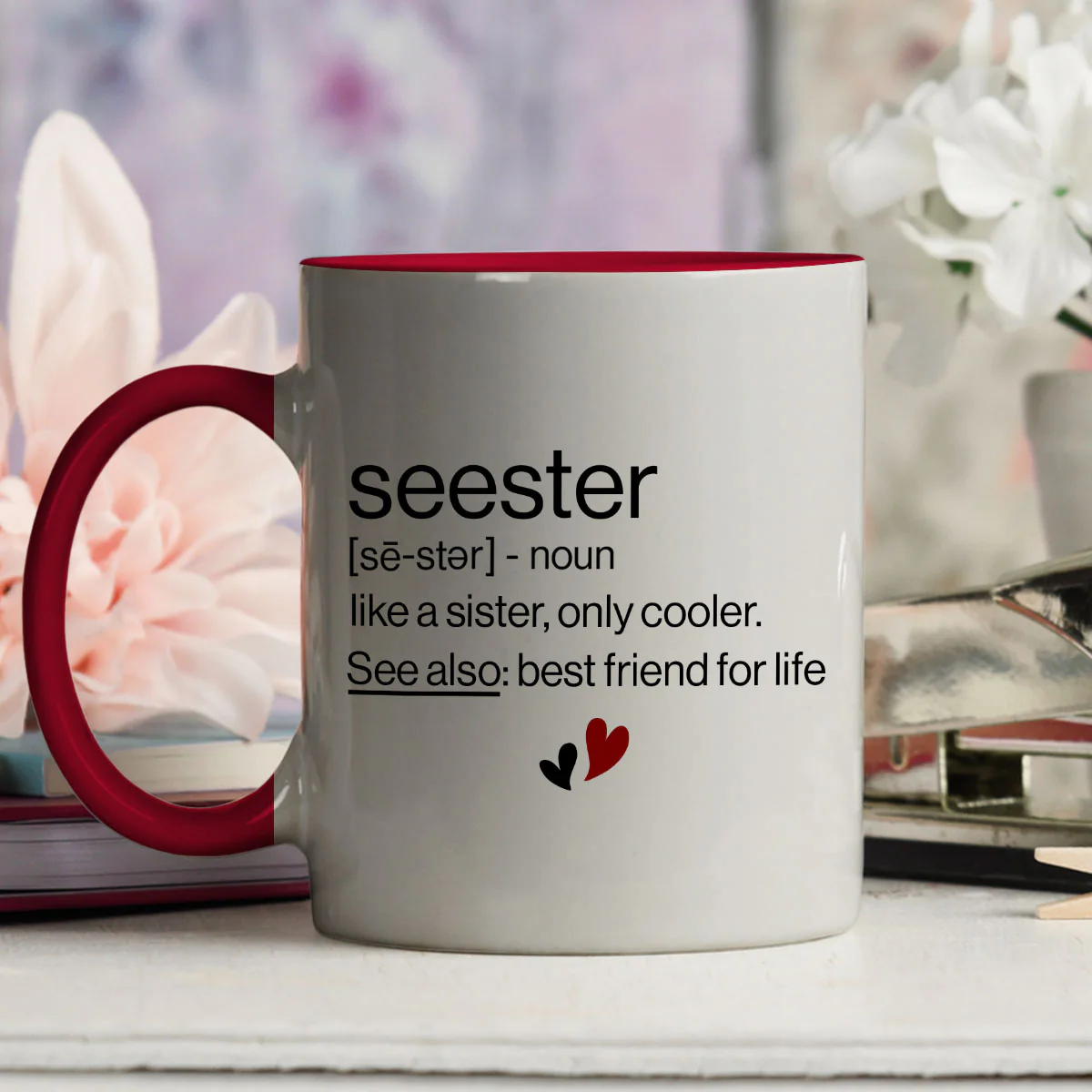 Seester Best Friend For Life - Personalized Custom Accent Mug - Image 4
