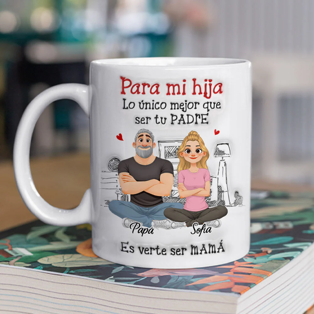 Ser Tu Padre - Taza Personalizada con Efecto 3D Inflado - Image 2