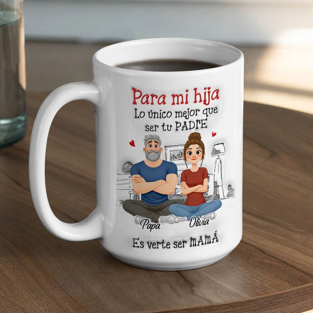 Ser Tu Padre - Taza Personalizada con Efecto 3D Inflado - Image 4