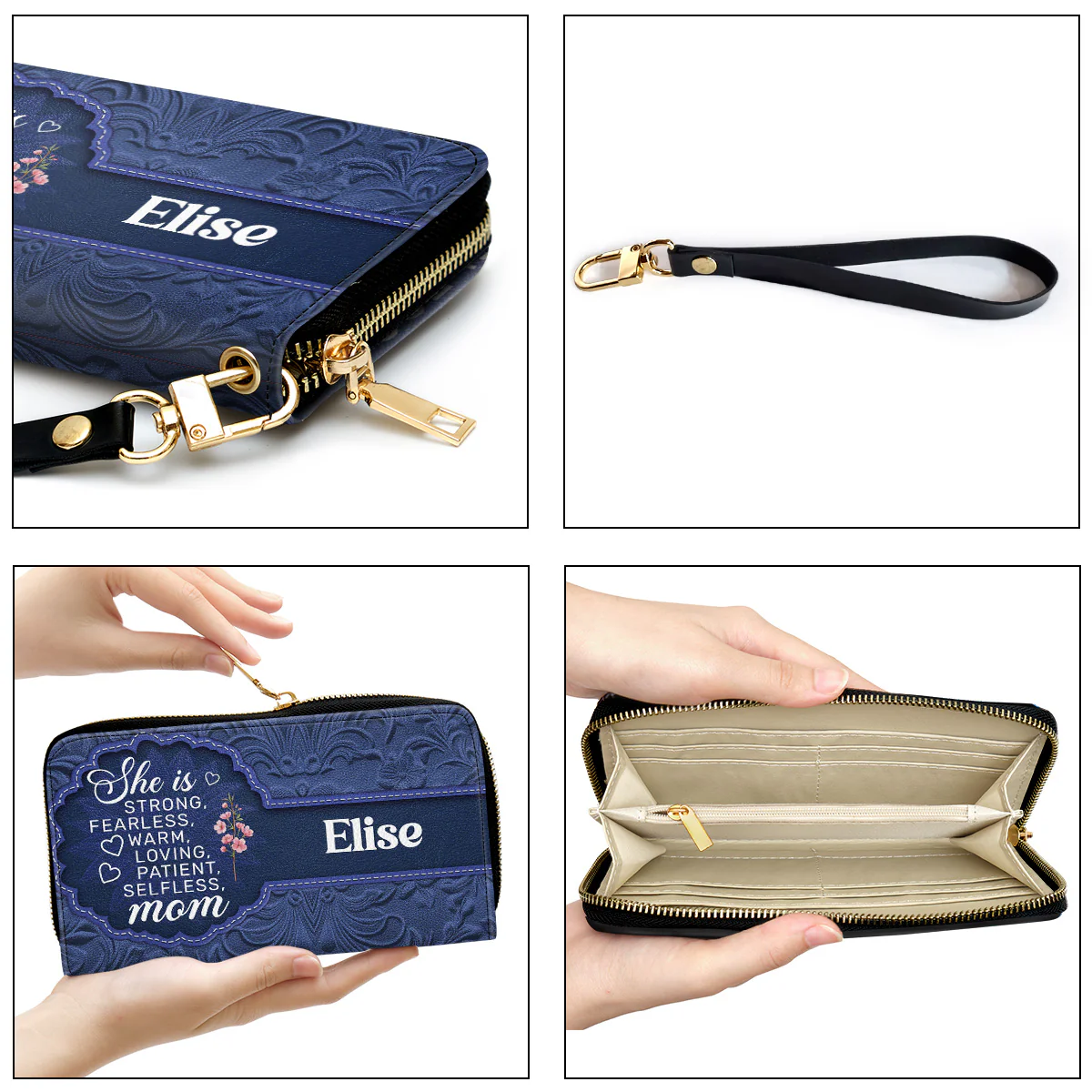 She Is Mom - Personalized Custom Leather Wallet - Image 3