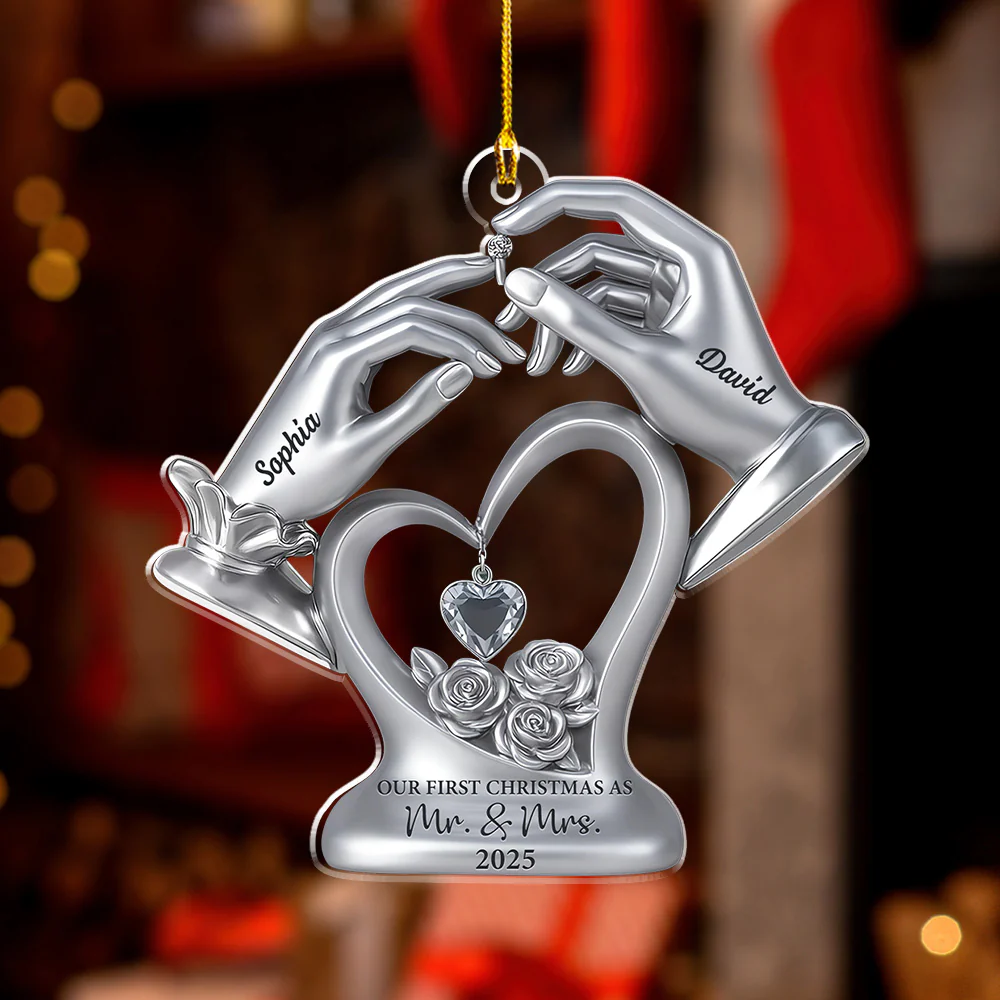 She Said Yes - Personalized Custom 3D Effect Acrylic Ornament - Image 2
