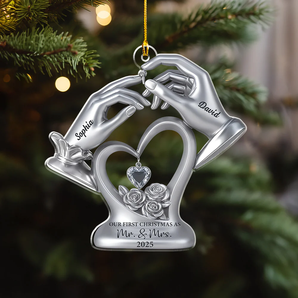 She Said Yes - Personalized Custom 3D Effect Acrylic Ornament - Image 4