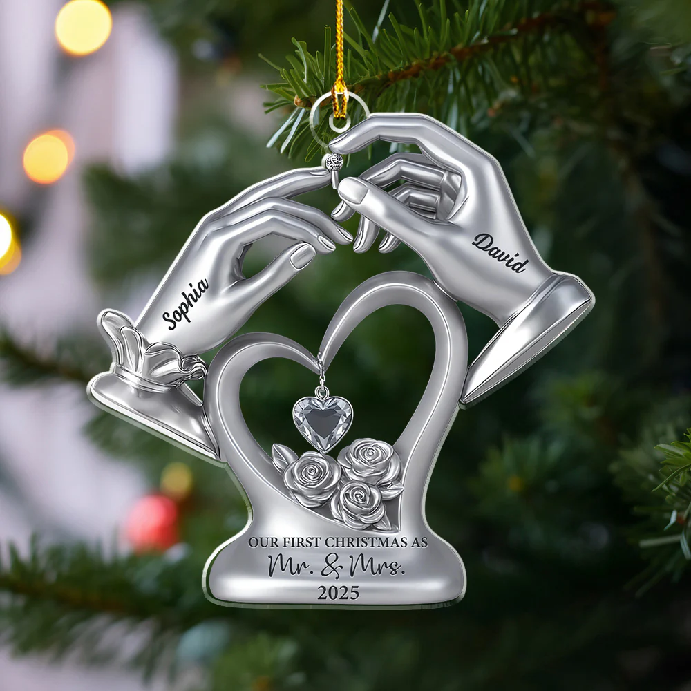 She Said Yes - Personalized Custom 3D Effect Acrylic Ornament - Image 5