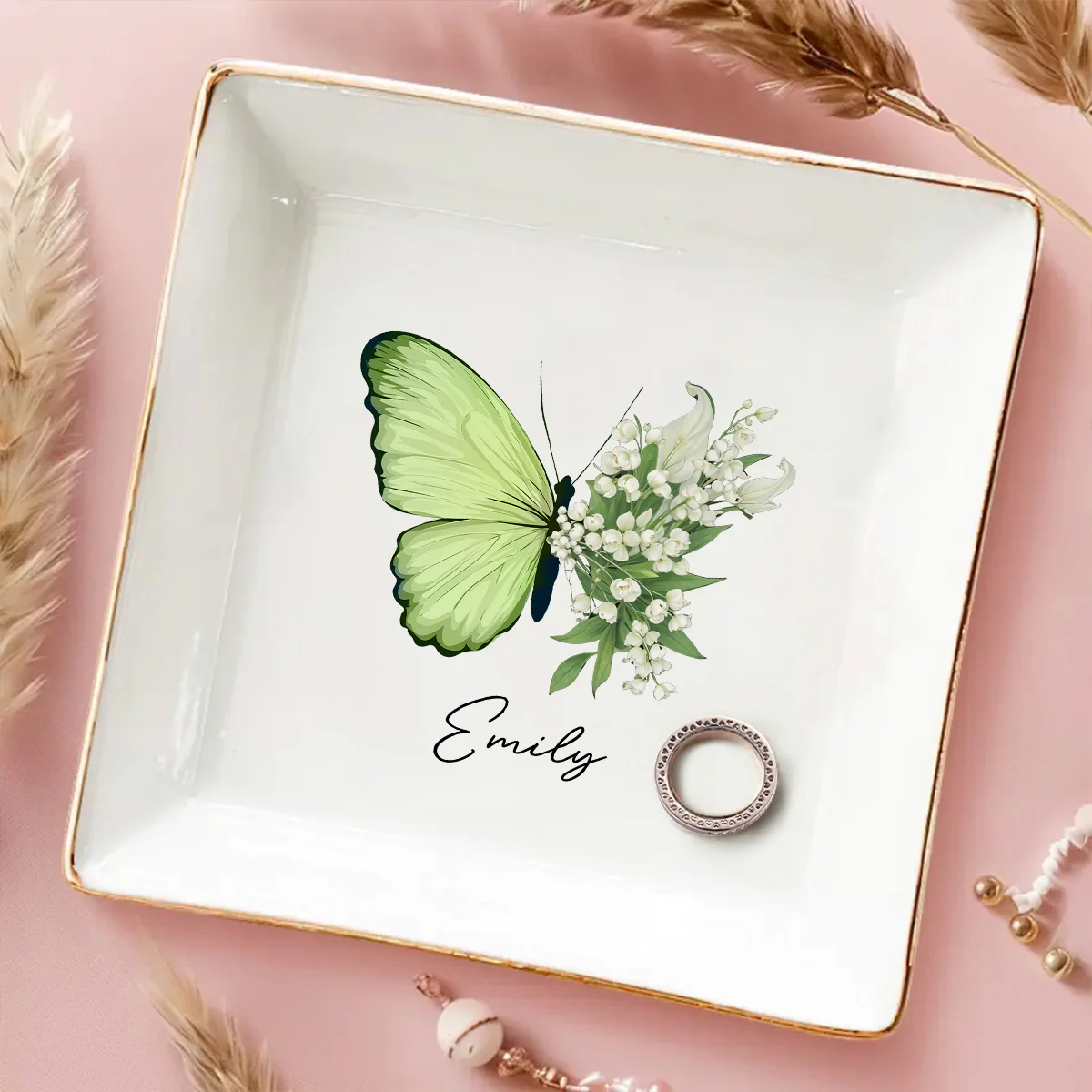 Shine Like A Butterfly - Personalized Custom Jewelry Dish - Image 2