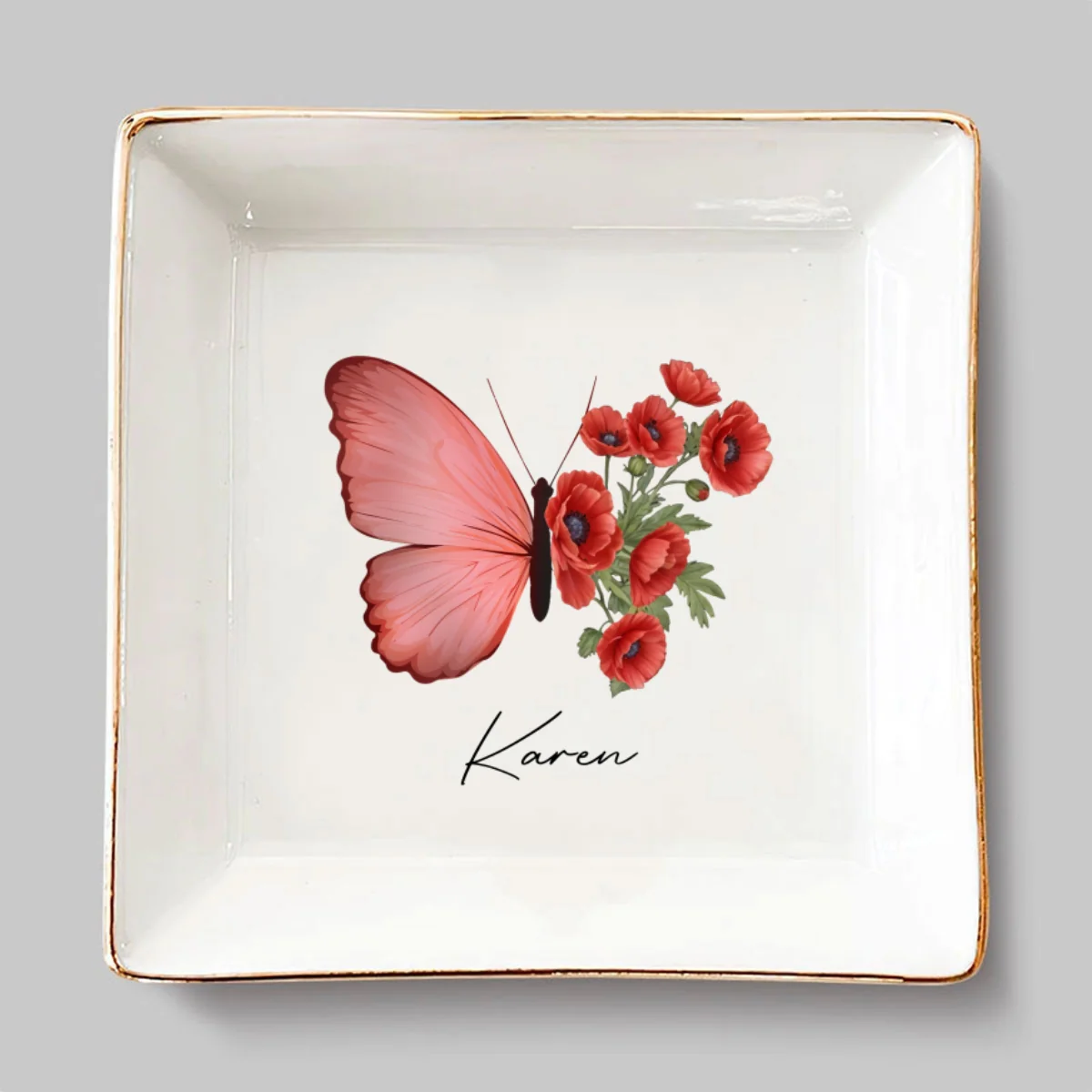 Shine Like A Butterfly - Personalized Custom Jewelry Dish - Image 7