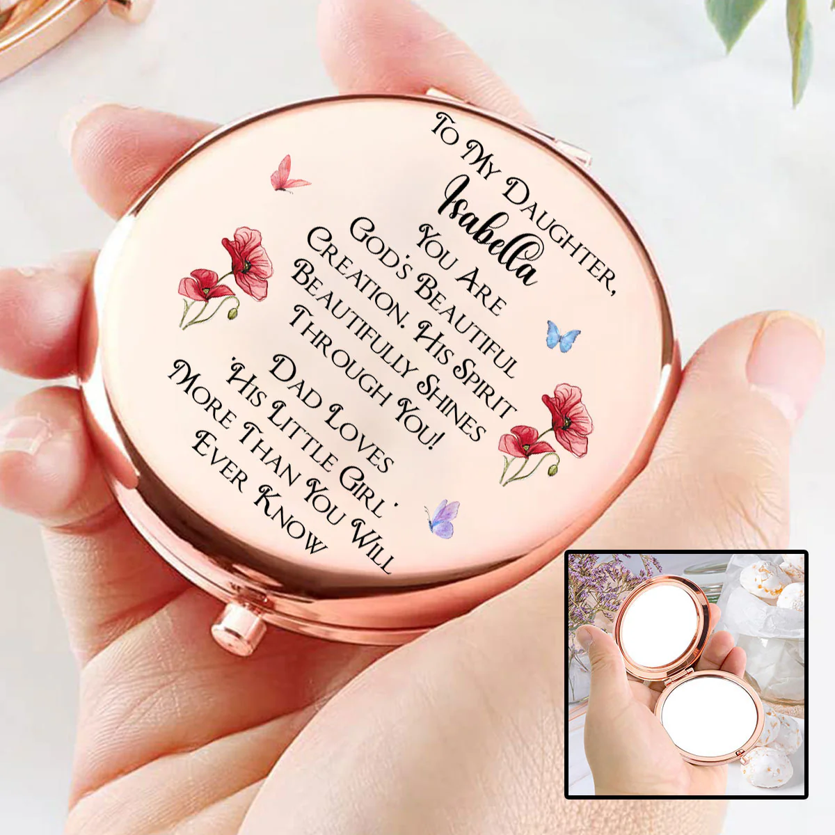 Shining Through His Spirit - Personalized Custom Compact Mirror - Image 2