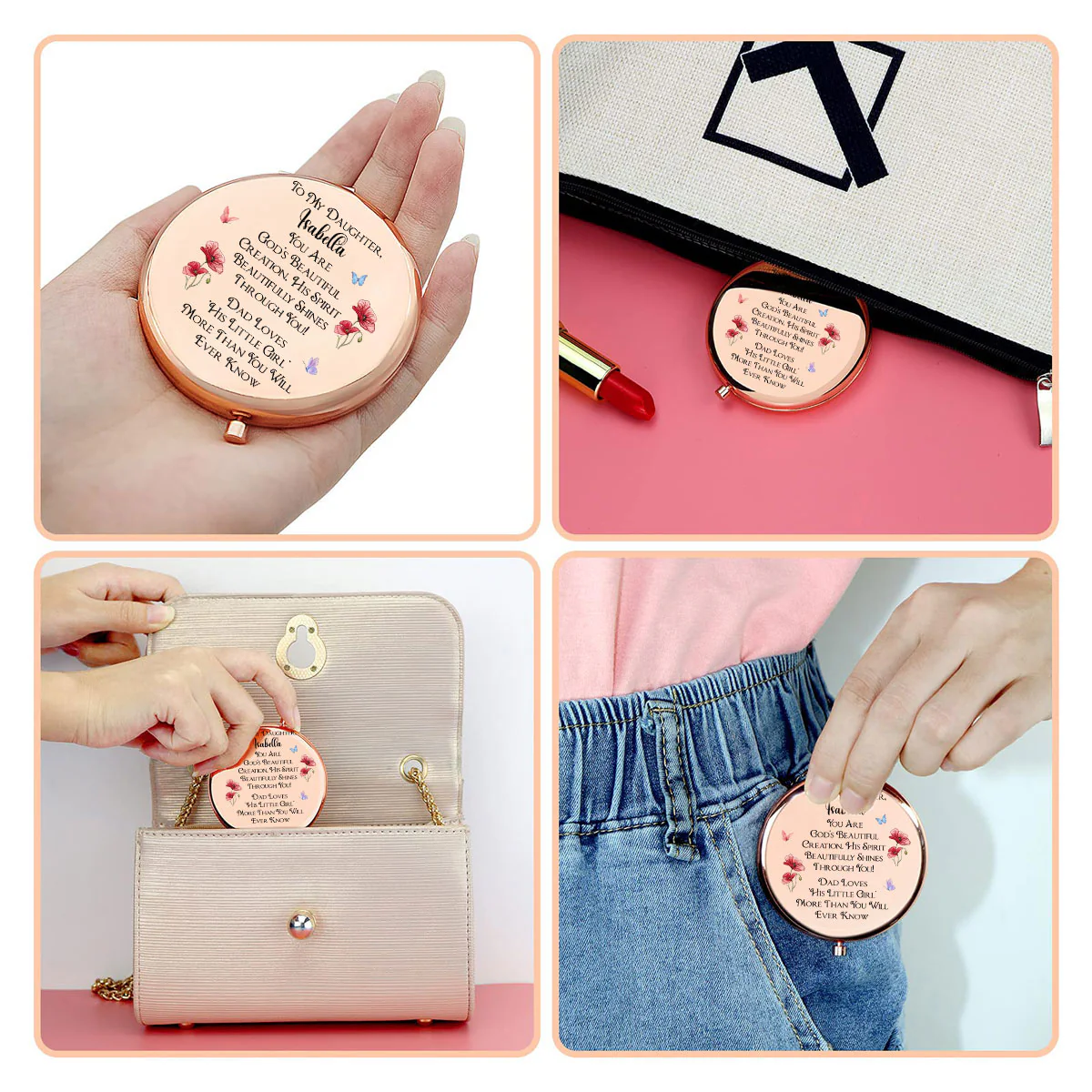 Shining Through His Spirit - Personalized Custom Compact Mirror - Image 4