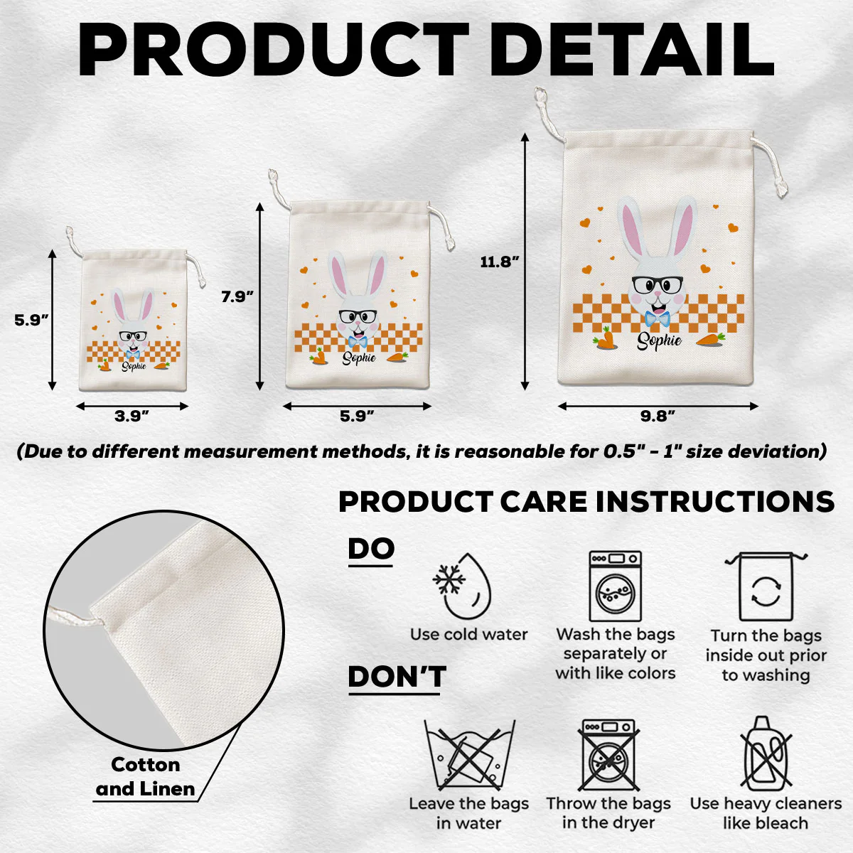 Show Me The Bunny - Personalized Custom Favor Bag - Image 4