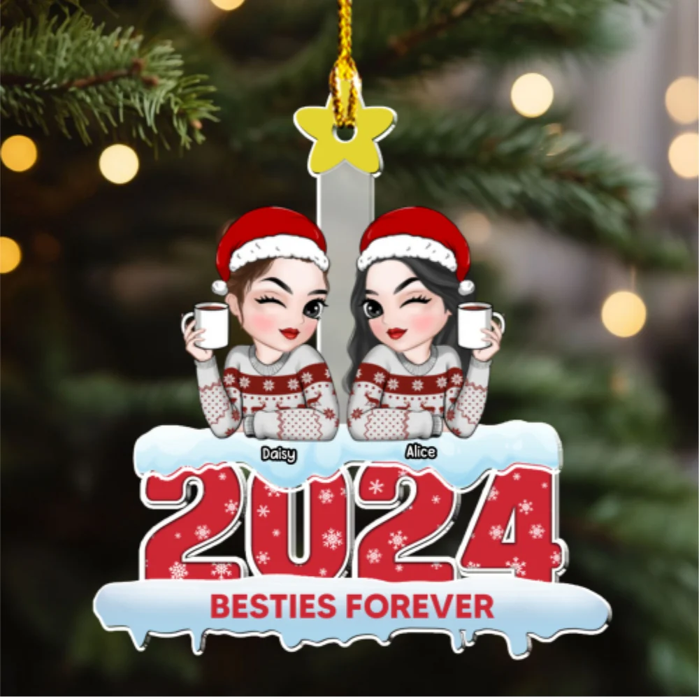 Sibling Forever - Personalized Custom Acrylic Ornament - Image 6
