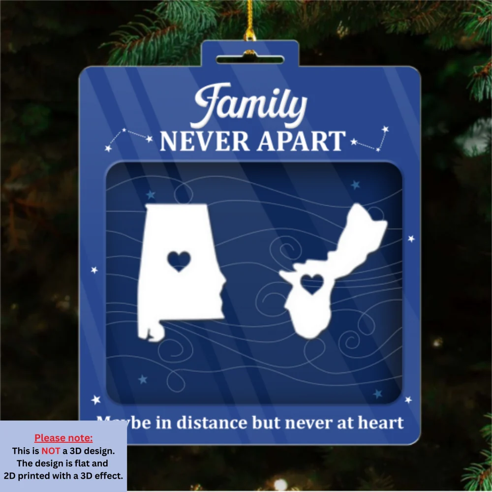 Sibling Love Knows No Borders - Personalized Custom Acrylic Ornament - Image 6