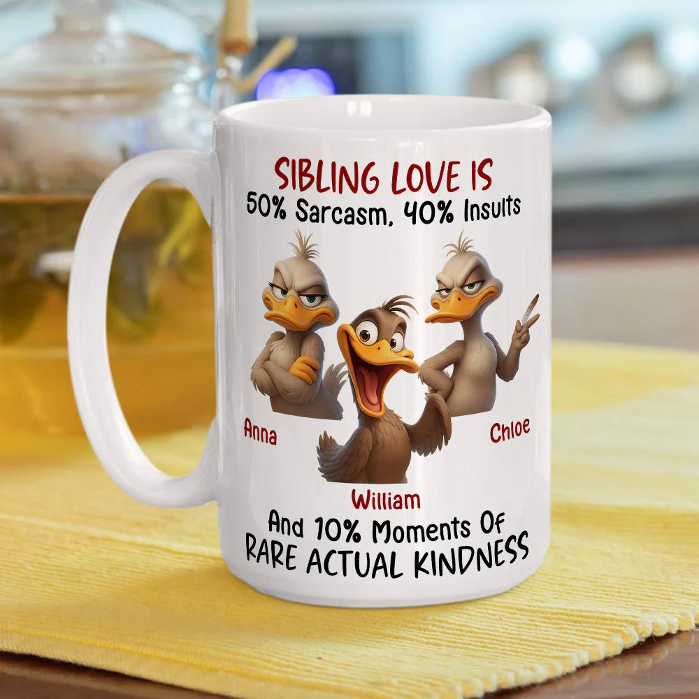 Sibling Love Sarcasm - Personalized Custom Coffee Mug - Image 5