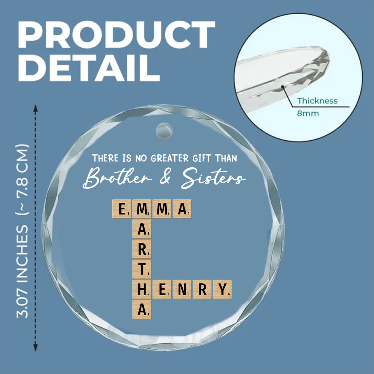 Siblings Are A Precious Gift - Personalized Custom Glass Ornament - Image 6