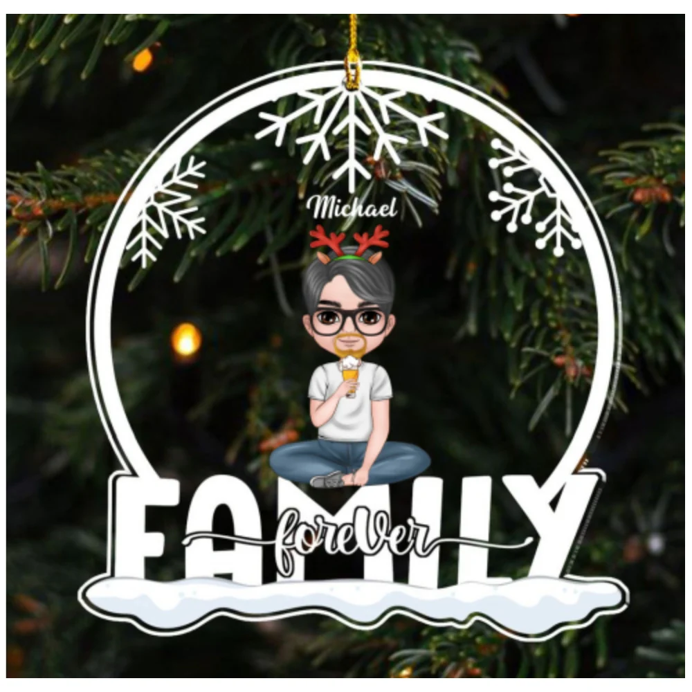 Siblings Forever - Personalized Custom Acrylic Ornament - Image 5