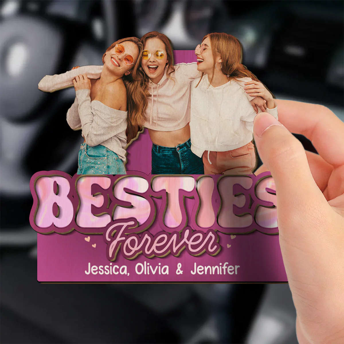 Siblings Forever - Personalized Custom Car Visor Clip - Image 4