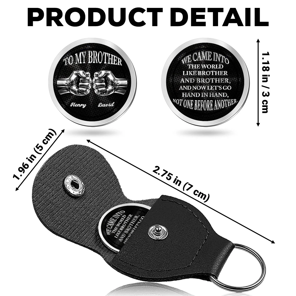Side By Side Brother - Personalized Custom Pocket Hug - Image 5