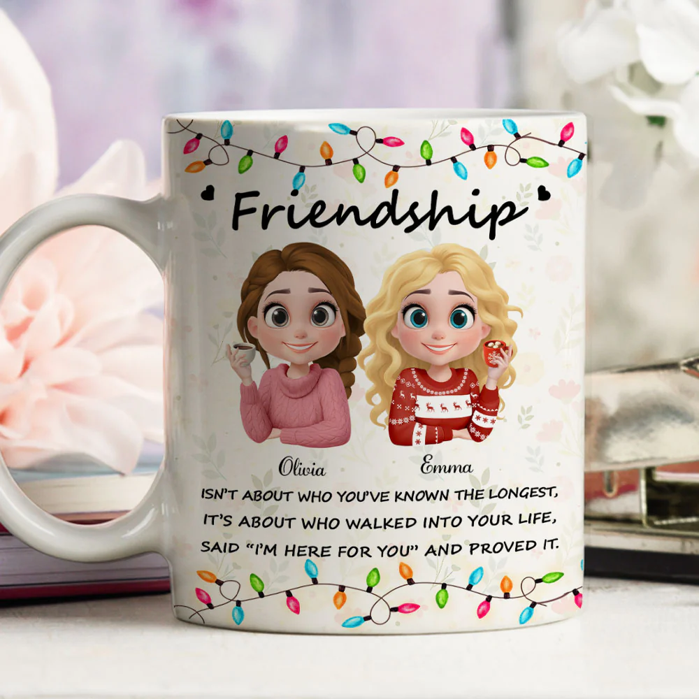 Side By Side Heart To Heart - Personalized Custom Coffee Mug - Image 3