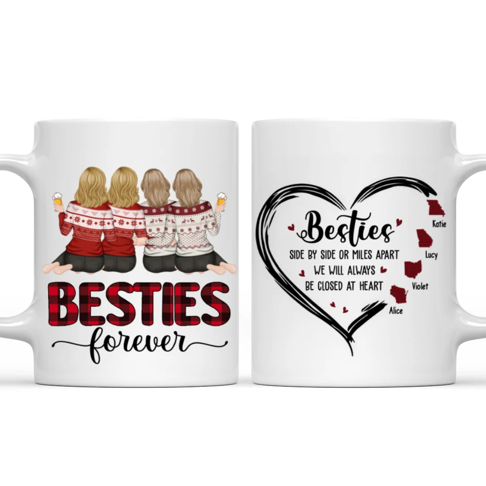Side By Side Or Miles Apart - Personalized Custom Mug - Image 6