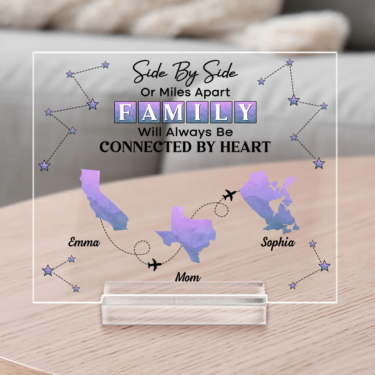 Side By Side - Personalized Custom Acrylic Plaque With Base - Image 2