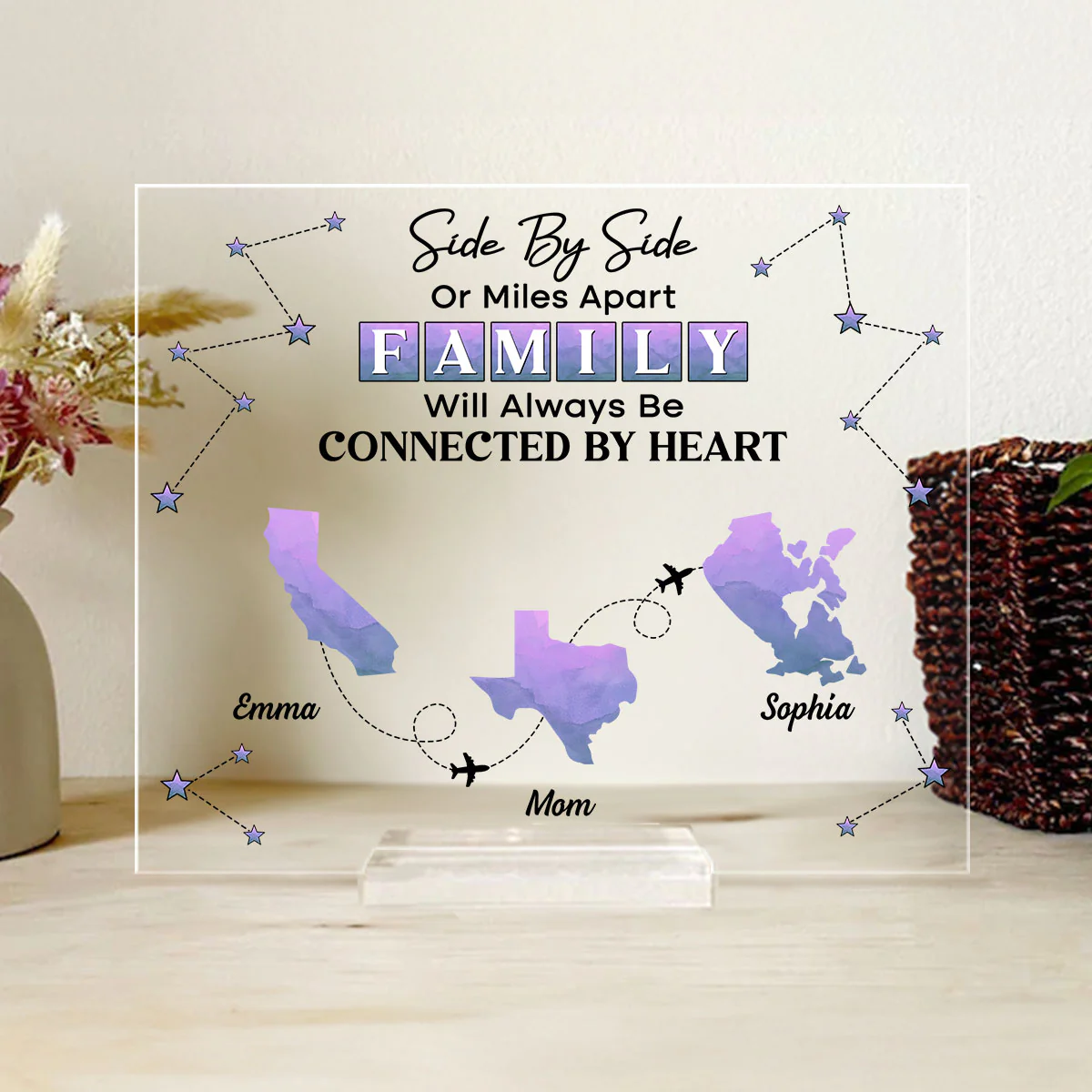 Side By Side - Personalized Custom Acrylic Plaque With Base - Image 3