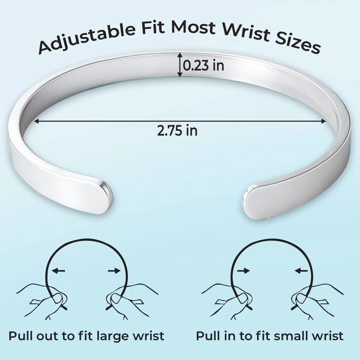Side By Side - Personalized Custom Bracelet Cuff - Image 4