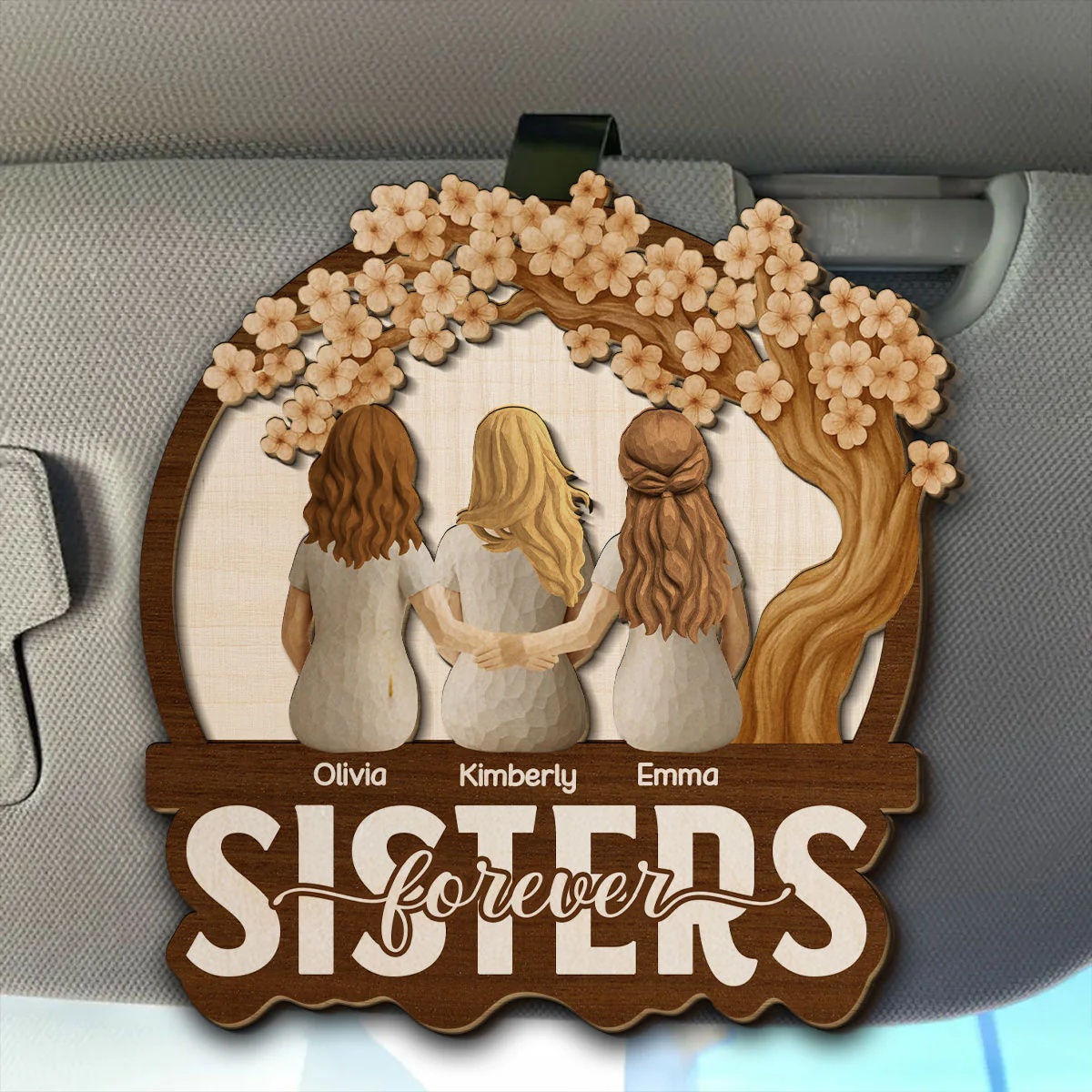 Sister Bestie Love - Personalized Custom Car Visor Clip