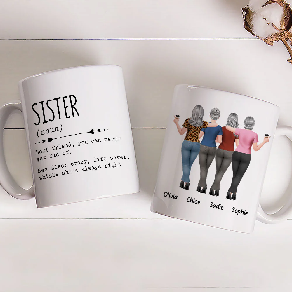 Sister Dictionary Definition - Personalized Custom Coffee Mug - Image 3