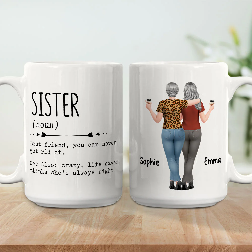 Sister Dictionary Definition - Personalized Custom Coffee Mug - Image 4