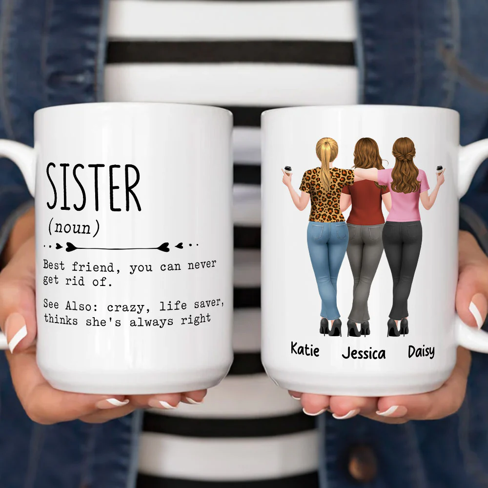 Sister Dictionary Definition - Personalized Custom Coffee Mug - Image 5