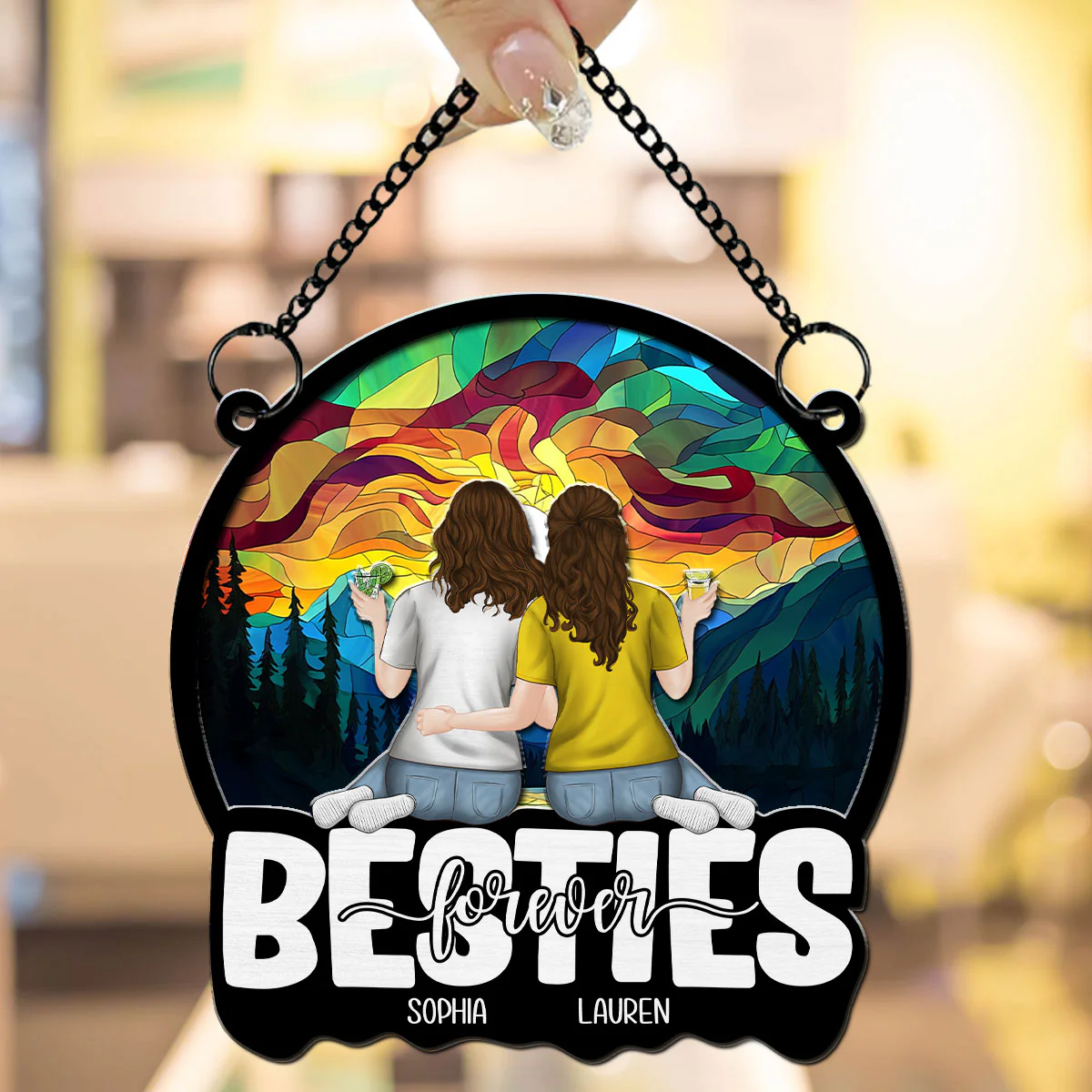 Sister Forever - Personalized Custom Suncatcher - Image 2