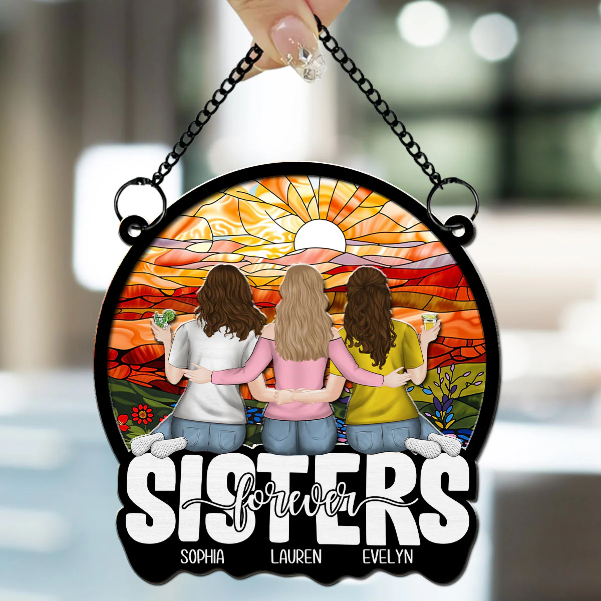 Sister Forever - Personalized Custom Suncatcher - Image 3