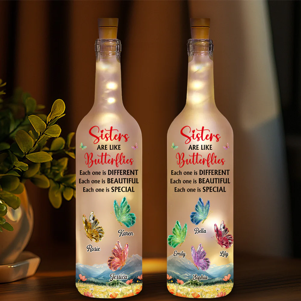Sister Forever Together - Personalized Custom Bottle Lamp - Image 2