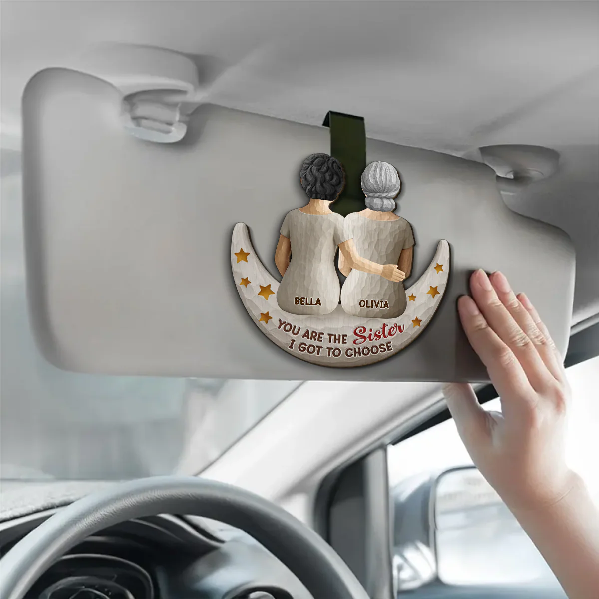 Sister I Got To Choose - Personalized Custom Car Visor Clip - Image 4