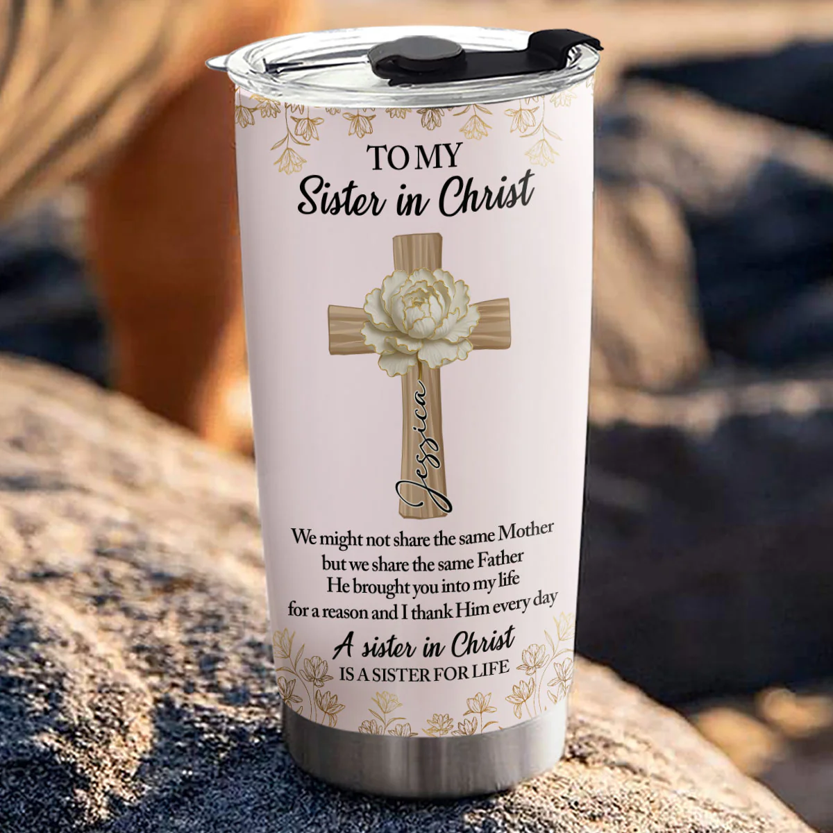 Sister In Christ - Personalized Custom Tumbler - Image 2