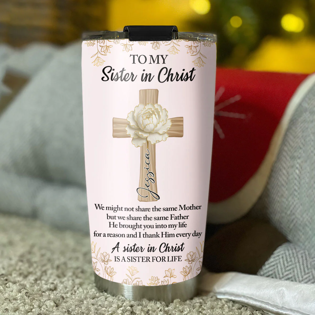 Sister In Christ - Personalized Custom Tumbler - Image 4