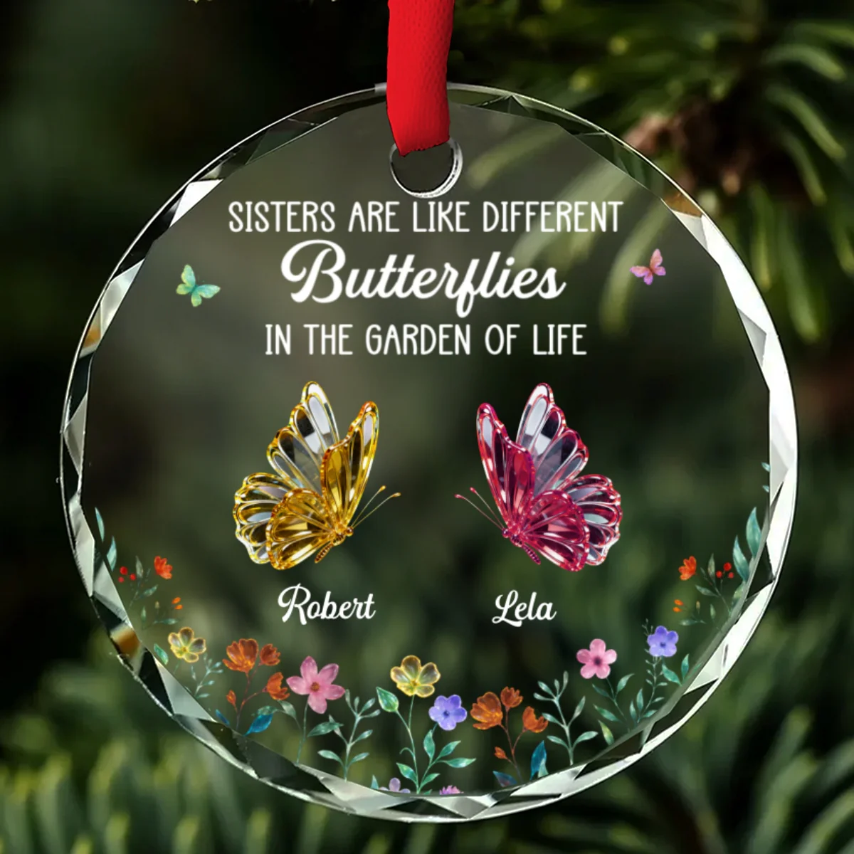 Sister Love - Personalized Custom Glass Ornament - Image 7