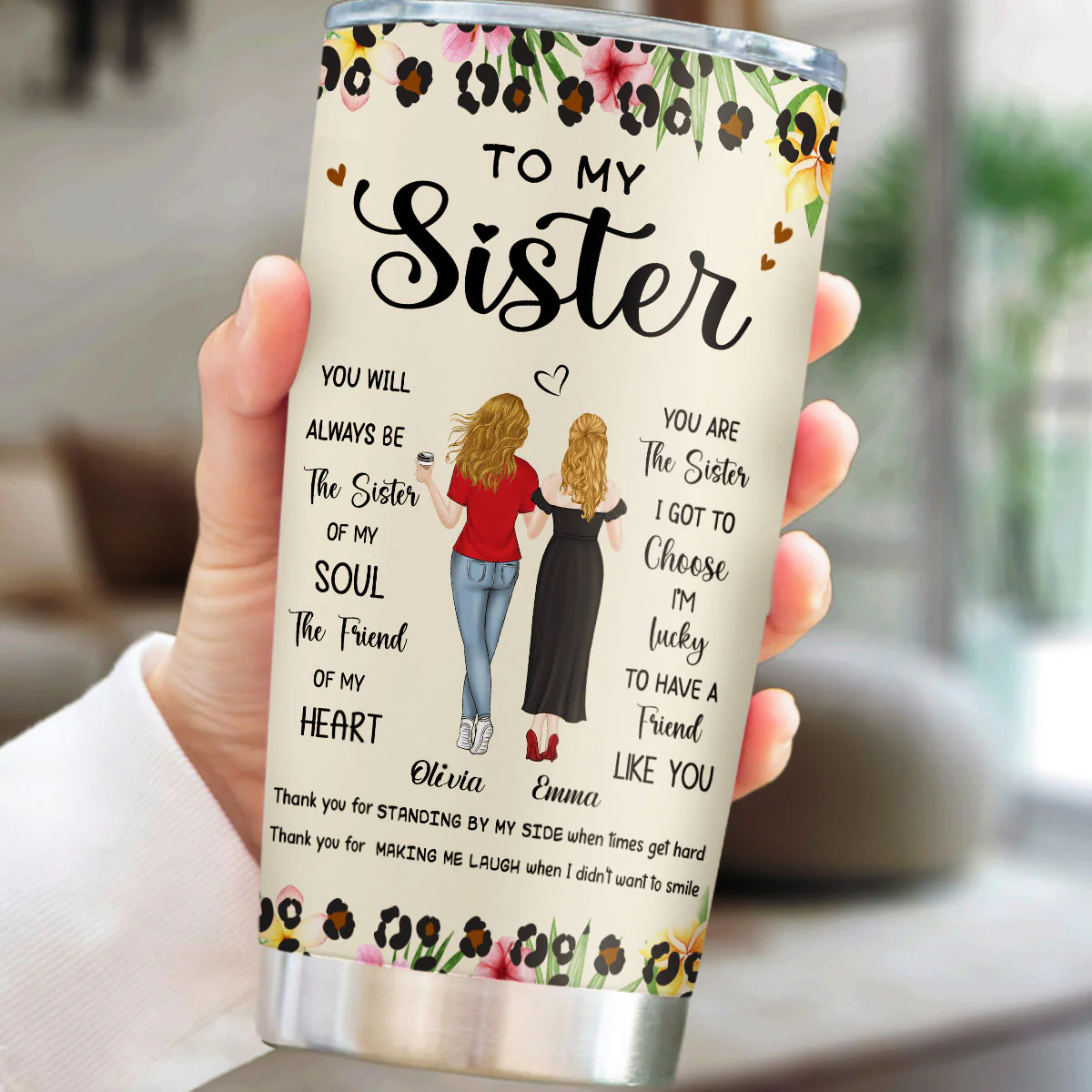 Sister Of Soul Friend Of Heart - Personalized Custom Tumbler - Image 4