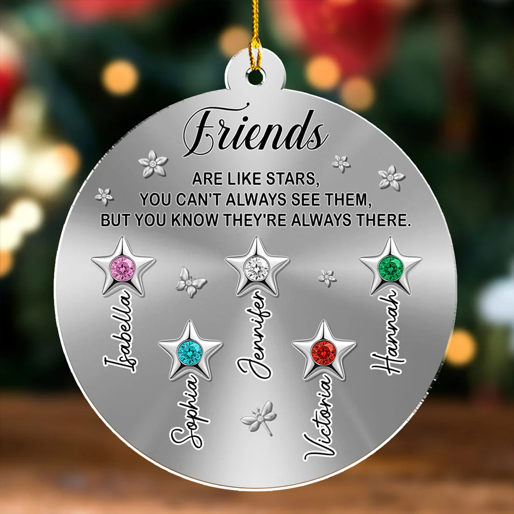 Sister Stars Are Always There - Personalized Custom Acrylic Ornament - Image 4