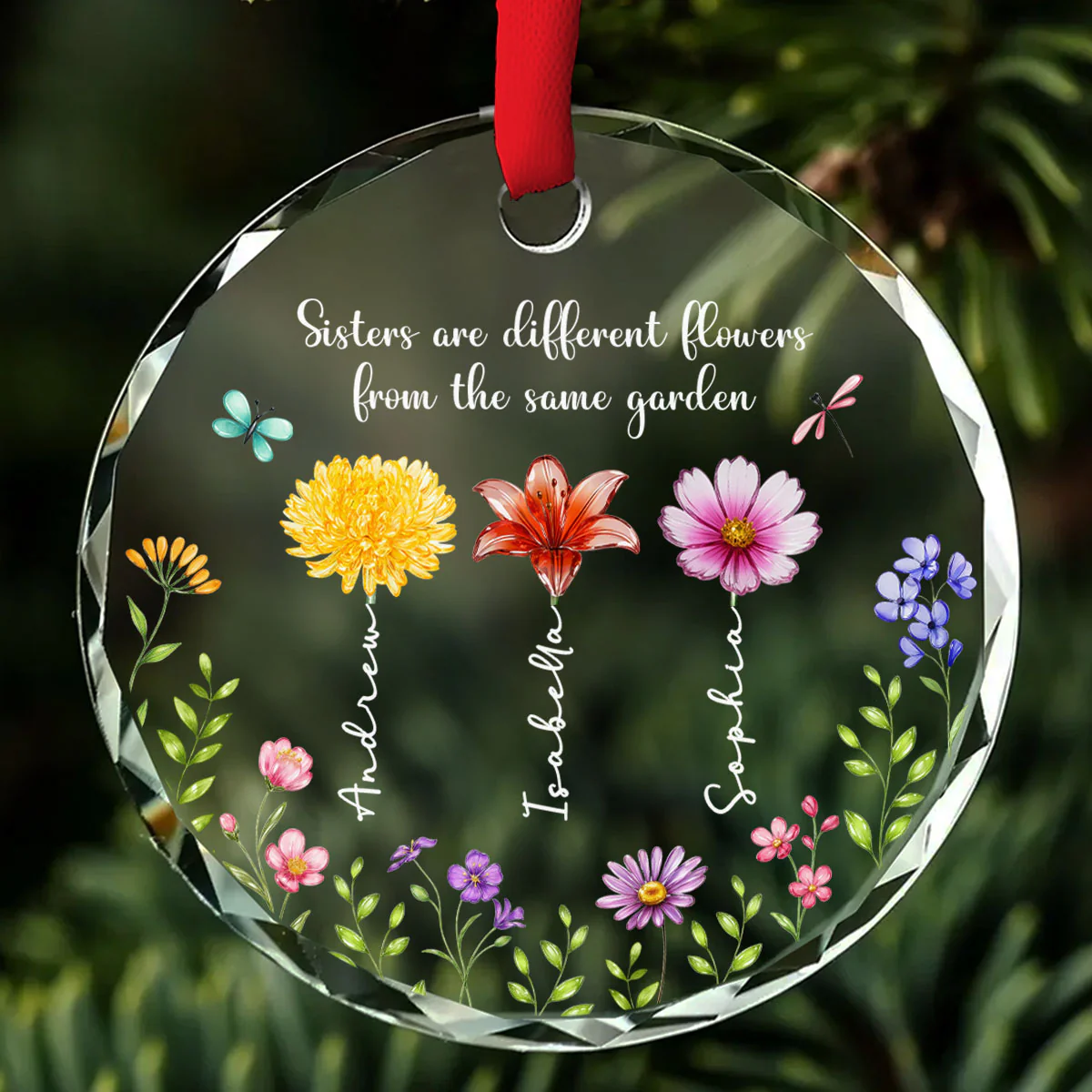 Sisterhood Sparkles - Personalized Custom Glass OrnamentĀ