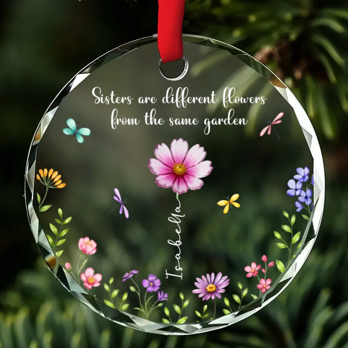 Sisterhood Sparkles - Personalized Custom Glass OrnamentĀ - Image 6