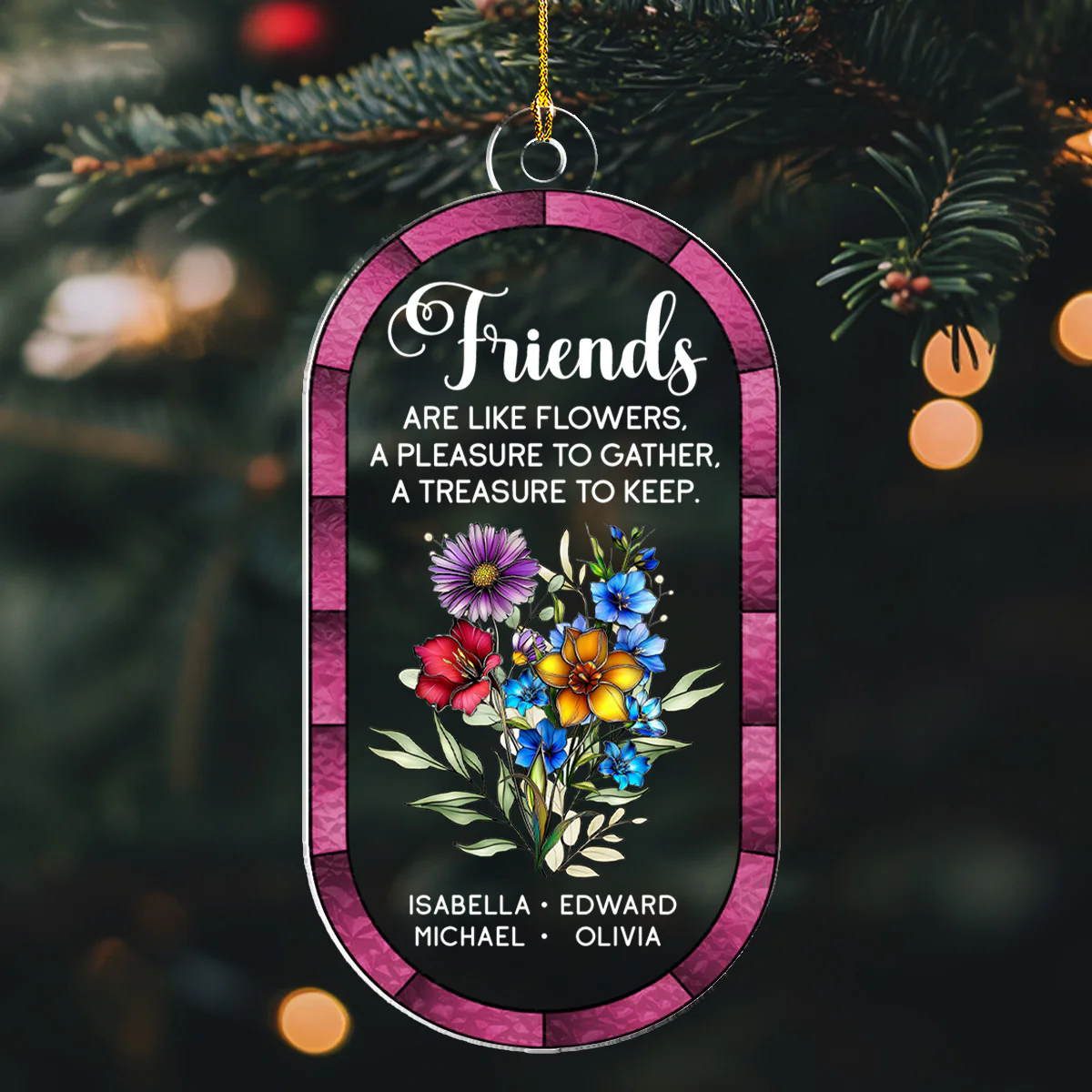 Sisters A Treasure To Keep - Personalized Custom Acrylic Ornament - Image 2