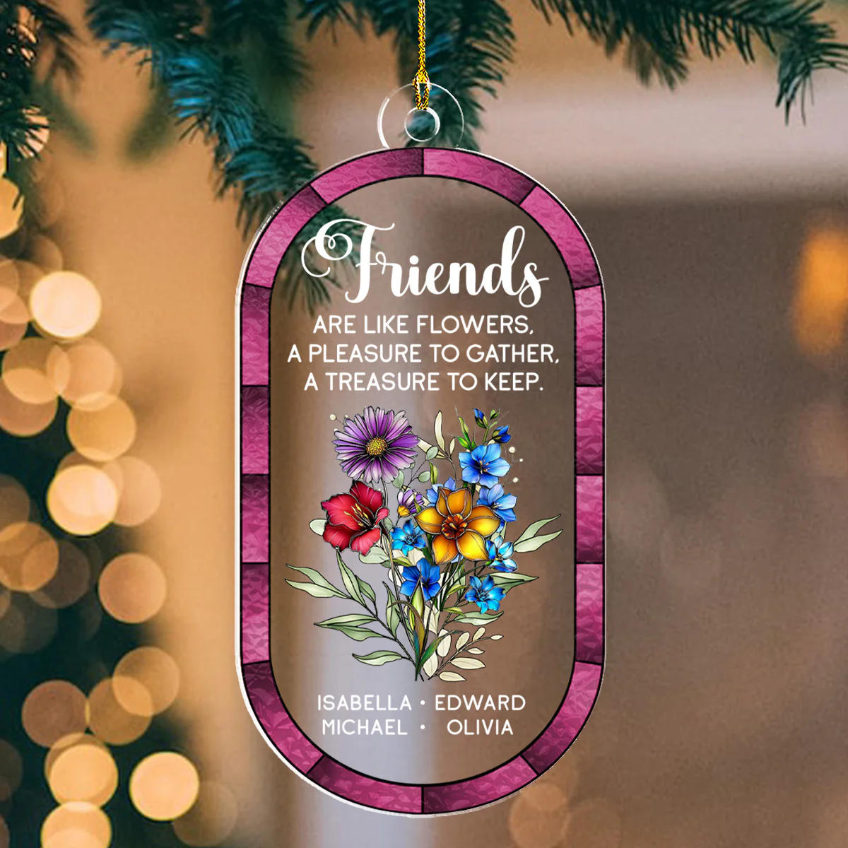 Sisters A Treasure To Keep - Personalized Custom Acrylic Ornament - Image 4