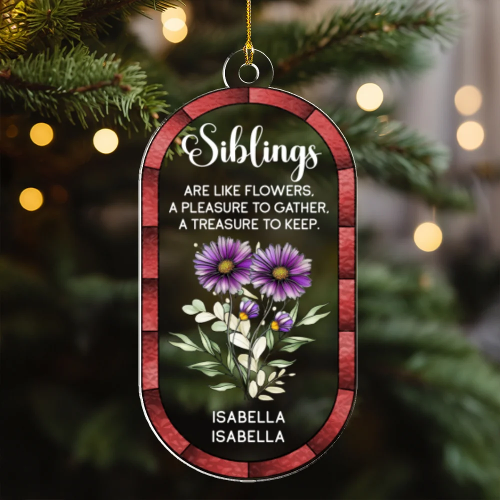 Sisters A Treasure To Keep - Personalized Custom Acrylic Ornament - Image 6
