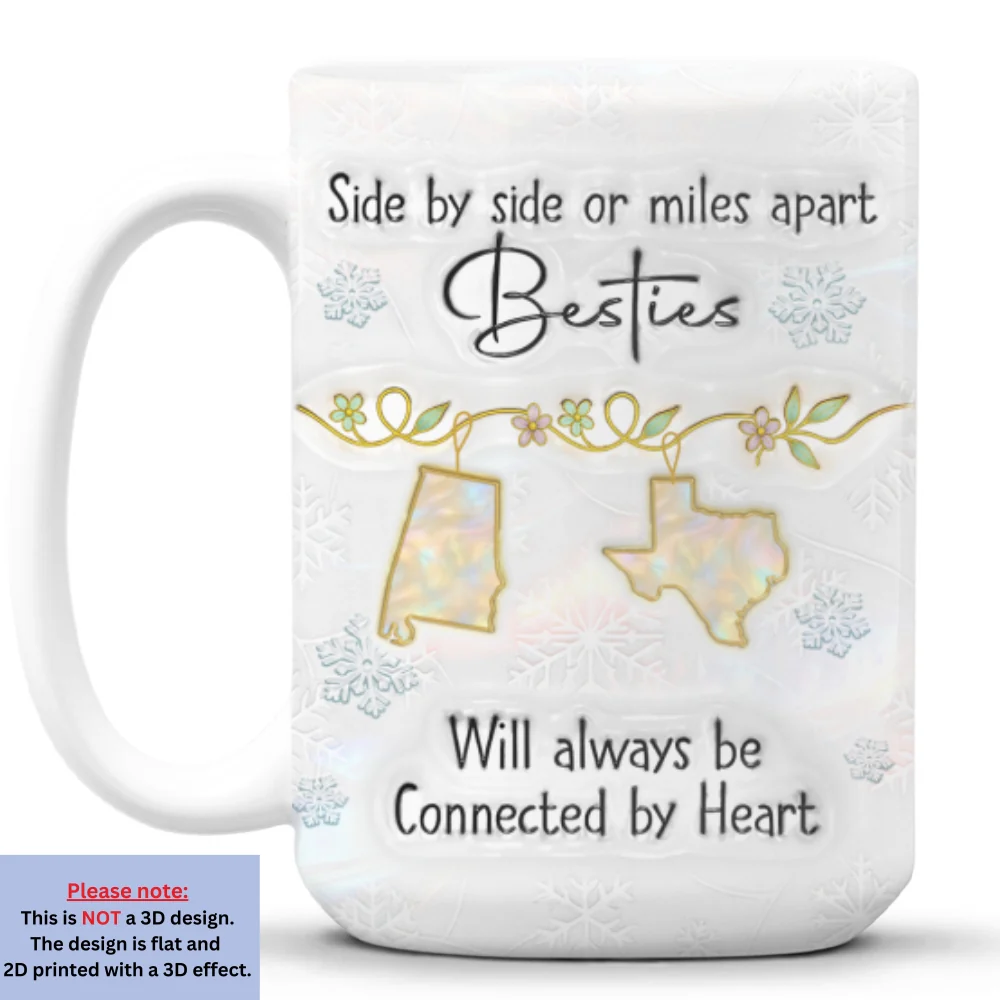 Sisters Always Connected By Heart - Personalized Custom 3D Inflated Effect Mug - Image 9