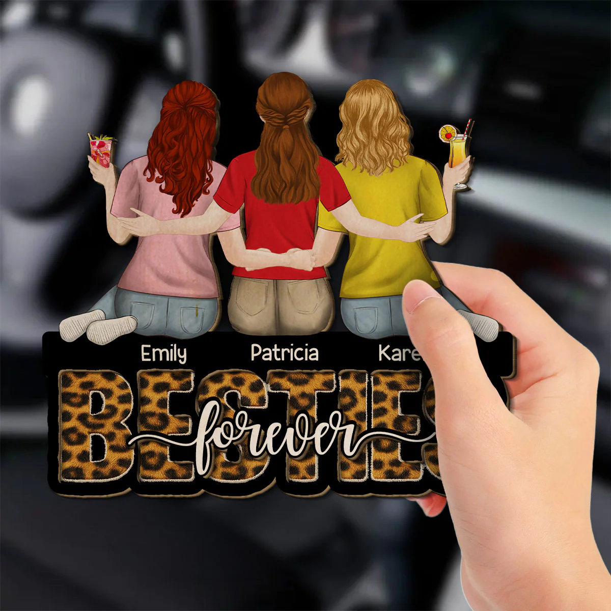 Sisters Always Together - Personalized Custom Car Visor Clip - Image 2