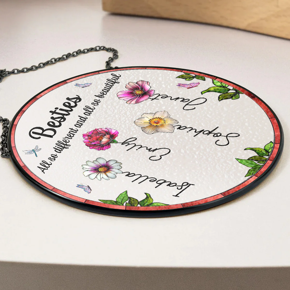 Sisters Are All So Beautiful - Personalized Custom Window Hanging Suncatcher - Image 3