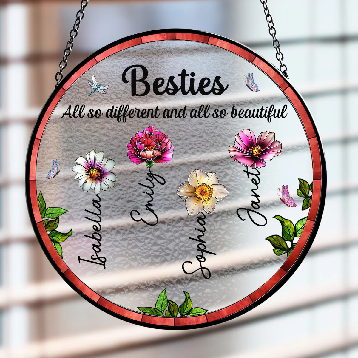 Sisters Are All So Beautiful - Personalized Custom Window Hanging Suncatcher - Image 4