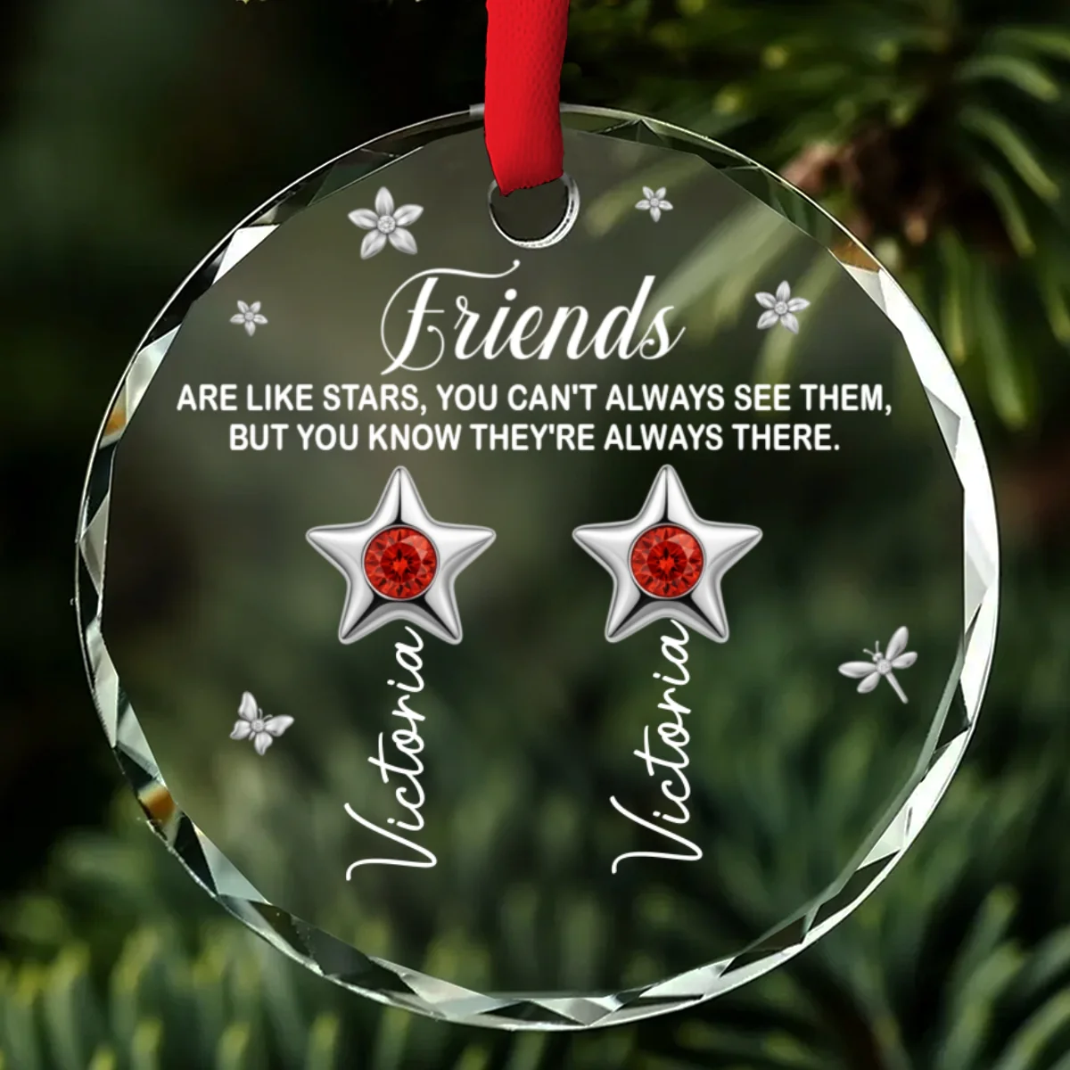 Sisters Are Always There - Personalized Custom Glass Ornament - Image 7