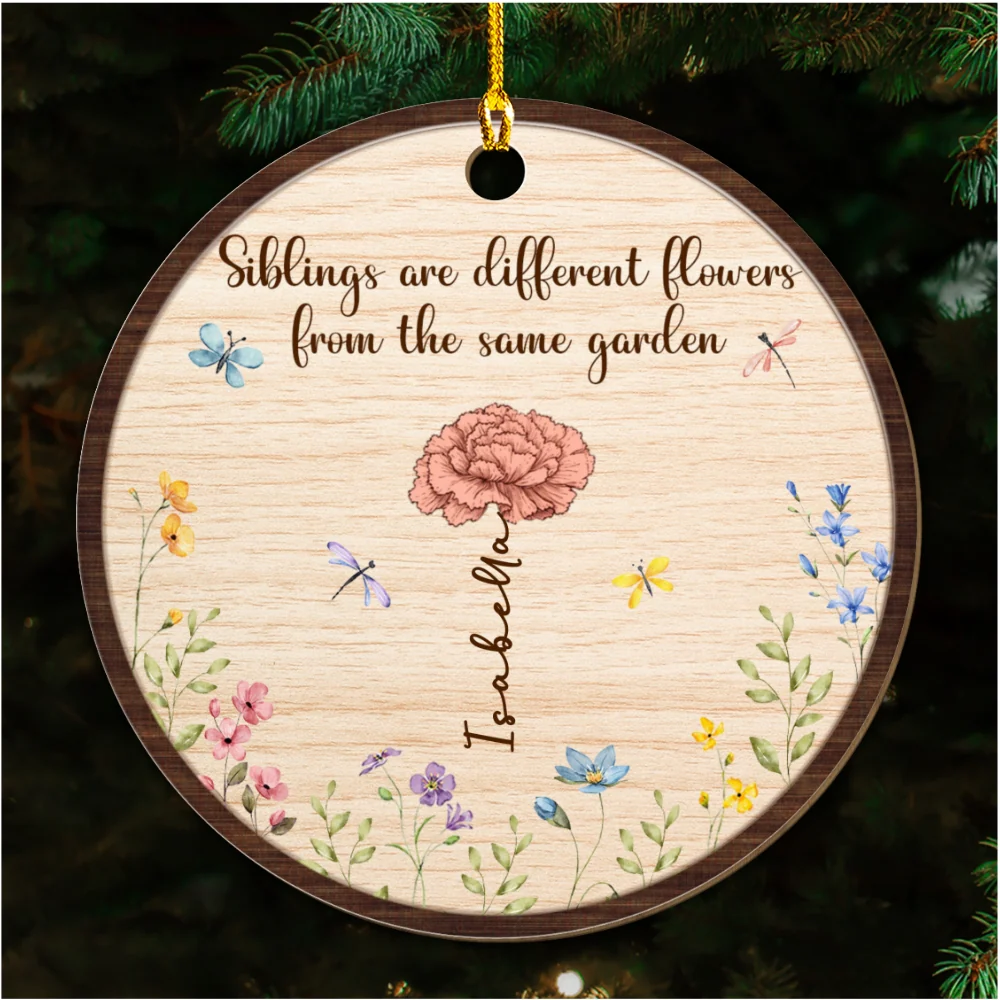 Sisters Are Different Blooms - Personalized Custom Wood Ornament - Image 5